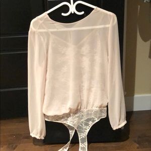Sheer lace bodysuit